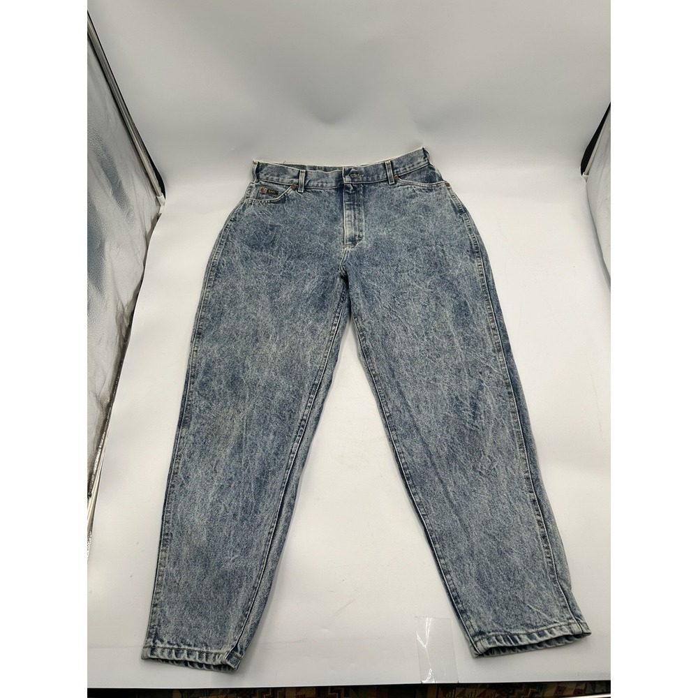 VTG Lee Riders Men's Acid Wash High Rise Tapered Jeans Made in USA 34 x 28